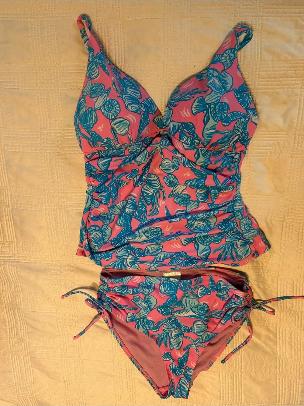 Pink & Blue Tankini Set - Women’s Two-Piece Swimwear